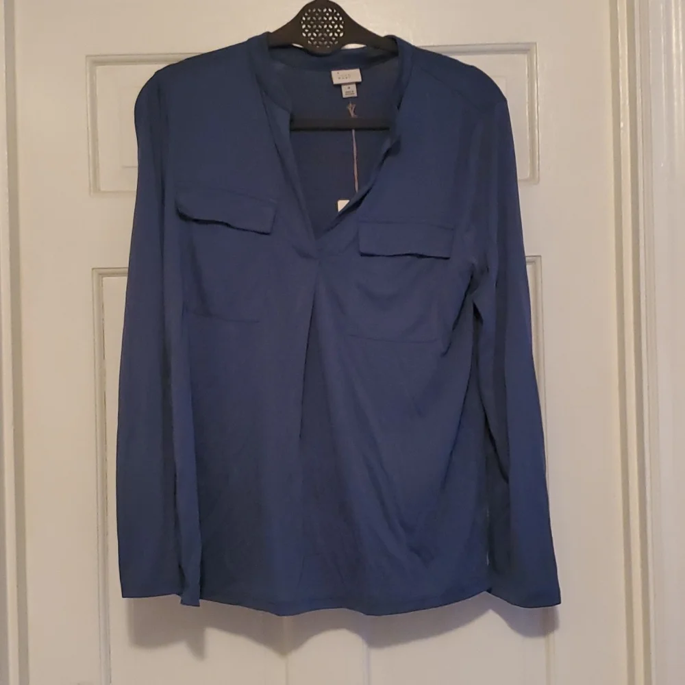 Blue, long sleeved blouse from A New Day, size SMALL, NWT - Picture 1 of 5